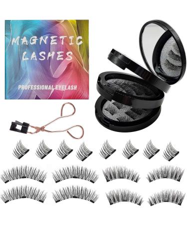 Lecerrot Magnetic False Eyelashes Magnetized without Glue Natural Magnetic Eyelashes Self-adhesive Reusable Magnetic Extension Effect Waterproof Fake Lashes Kit with Eyelash Curler 8 Pairs False Eyelashes - Buy Online on GoSupps.com