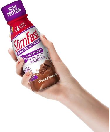 SlimFast Advanced Nutrition High Protein Meal Replacement Shake - Creamy Chocolate 20g Protein - 11 Fl. Oz Bottle, 15 Count (Pack of 1) - Buy Online on GoSupps.com