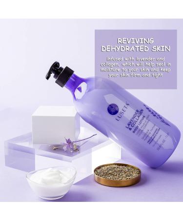 L LUSETA Lavender Collagen Body Lotion 33.8oz - Skin Tightening & Firming Formula for Women - Revives Dehydrated Skin - Buy Online on GoSupps.com
