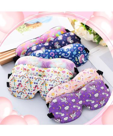 Foaincore Unicorn 3D Contoured Kids Sleeping Masks - Set of 8 | Adjustable Strap, Soft Blindfold Eye Covers for Girls/Women, Travel, Flight, Nap - Buy Online on GoSupps.com
