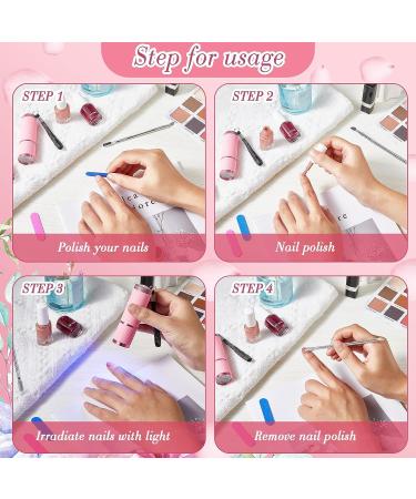 Chumia Mini UV LED Nail Lamp for Gel Nails - Portable Manicure Tool with Nail Cuticle Pusher and Files (Pink) - Buy Online on GoSupps.com