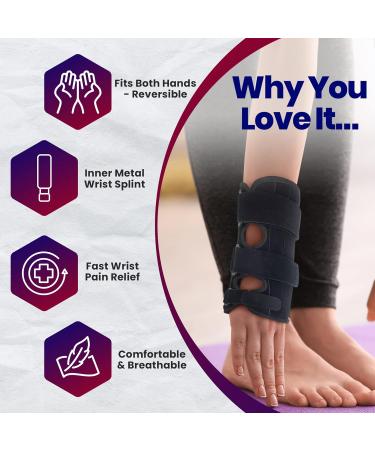 Wrist Brace for Carpal Tunnel Relief - Reversible Hand Splint for Left or Right Hand Support - Forearm Brace with Wrist Compression for Arthritis & Tendonitis - Small/Medium Size - Pack of 1 - Buy Online on GoSupps.com