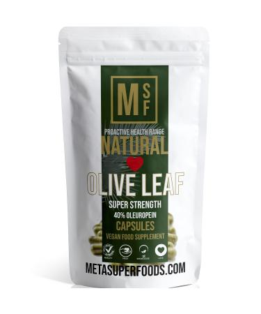 Olive Leaf | 60 Capsules | Super Strength | OLEUROPEIN 40% | (1000mg per Capsule Equivalent to 10 000mg) | Vegan | NO FILLERS NO Binders | Non GMO | 100% Olive Leaf (60) 60 count (Pack of 1)