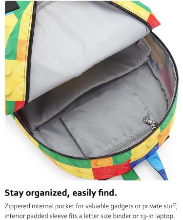 HotStyle TRENDYMAX Colorful Building Blocks Backpack - Two Sizes for School Girls, Boys & Preschool Kids - Buy Online on GoSupps.com