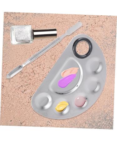 Beaupretty 1 Set Palette Nail Tools Nail Polish Makeup Set Non- Stick Paint Palettes Nail Art Display Board Makeup Spatula and Stainless Steel Silver Manicure Color Mixing Trays Mix 12.5X9.5X1.5CM Silver - Buy Online on GoSupps.com