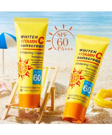 Crsetmyth Vitamin C Sun Protection SPF 60+ 40 g vitamin C protective fluid against dark spots moisturizing sun protection face and body protects skin against sun damage - Buy Online on GoSupps.com