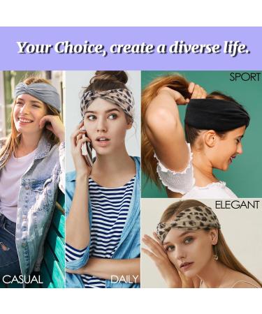 Bellisia Wide Headbands for Women's Hair Fashion Knotted Head Bands Adult Women Elastic Boho Hair Bands Ladies Headbands Yoga Bandana Hair Accessories - Buy Online on GoSupps.com