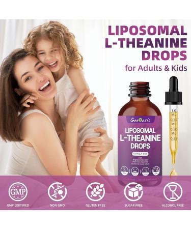 Liposomal L-Theanine with GABA Liquid Drops Theanine 400 mg Supplement for Kids & Adults with Magnesium Glycinate Chamomile Flower Vitamin E & B6 Stress Relief zzZ & Relaxation Support 2 FL OZ - Buy Online on GoSupps.com