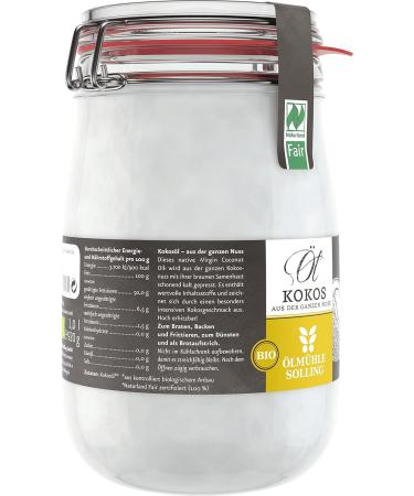  lm hle Solling Bio & Fair Coconut Oil in Iron-On Glass 1000 ml - Buy Online on GoSupps.com