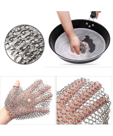 Kitchen Cleaning Tool Stainless Steel Cleaner Chain Scrubber Pots Washing Net Rusts Removers for Daily Home Kitchen Cleaning Brush 6in Round - Buy Online on GoSupps.com