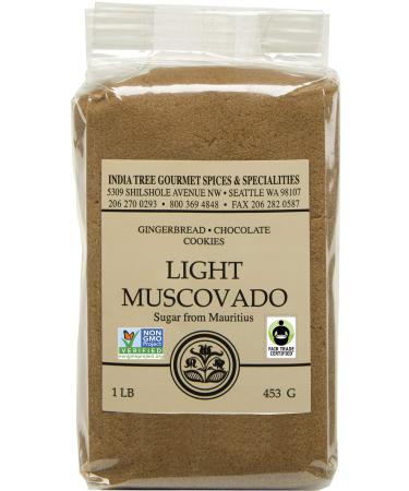 India Tree Light Muscovado Sugar, 1 lb. 1 Pound (Pack of 1)