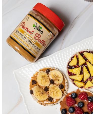NutroGusto Natural Peanut Butter Crunchy | 100% Peanuts | No Sugar or Salt Added | Gluten Free | Palm Oil Free| 500g (2 Pack) - Buy Online on GoSupps.com