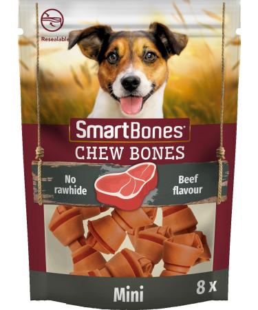 Smartbones 8 Mini Beef Bones Rawhide Free Chew Dog Treats Beef 128 g (Pack of 1) - Buy Online on GoSupps.com