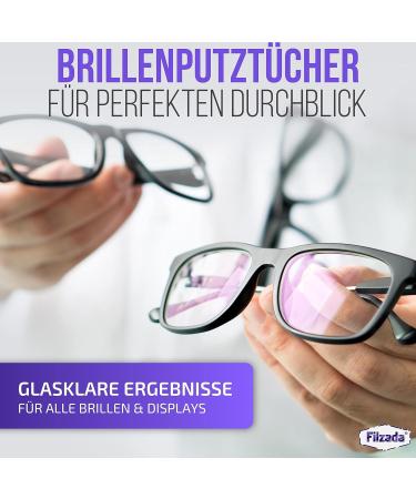Filzada 8x Microfiber Glasses Cleaning Cloths - Lint-Free 20x20 cm Optician Quality Towels for Glasses Screens & Camera Lenses - Premium Cleaning Solution - Buy Online on GoSupps.com