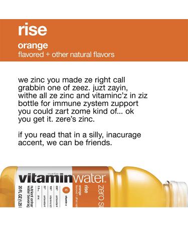 Vitaminwater Zero Rise Orange Flavored Electrolyte Enhanced Water, 20 Fl Oz (Pack of 12) - With Vitamin B5, B6, B12 - Buy Online on GoSupps.com