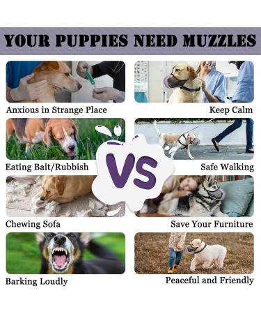 Soft Dog Muzzle for Large Medium & Small Breeds - Breathable & Comfortable Muzzle for Labrador Poodle Husky - Ideal for Eating Grooming & Chewing - Buy Online on GoSupps.com
