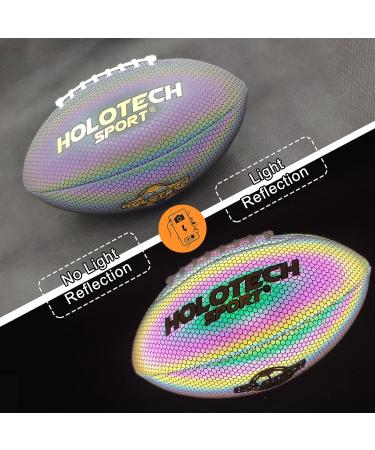 KPASON Football  Holographic Football Reflective Glowing Footballs for Kids  Teens and Adults  Composite Leather Football with Pump (Official Size 9 & Youth Size 6 & Peewee Size 3) Official Size 9 / Black (with Pump) - Buy Online on GoSupps.com