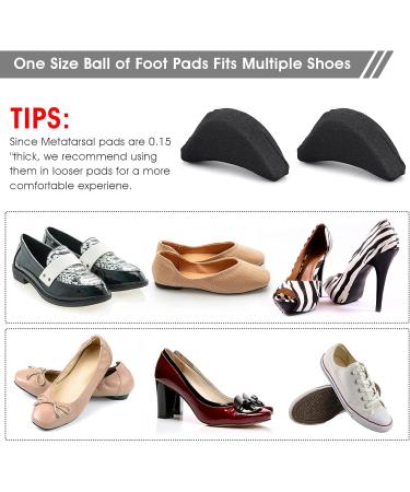 Adjustable Soft Sponge Shoe Fillers | Big Toe Plug Inserts for High Heels | Unisex Foot Pain Relief | Black, 2 Pairs - Buy Online on GoSupps.com
