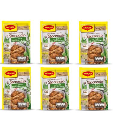 Buitoni 6x Maggi il Saccoccio con Heritage Mediterranee with Mediterranean herbs and aromatic spice powder for fried chicken 34 g soft and juicy chicken spice powder powder flavors
