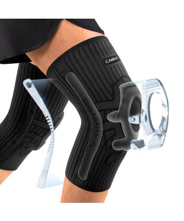 Cambivo Kniebandage women men 2 pieces compression bandage knee with side stabilizers & patella gel pad orthesis knee knee tongue meniscus arthritis sports running volleyball m black/gray - Buy Online on GoSupps.com