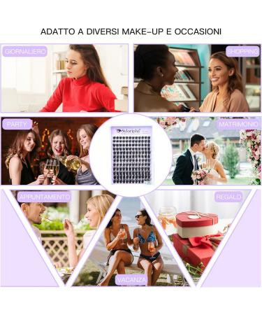 Syloripha Cluster Lashes Individual Lashes D Curl Professional Lash Extension DIY False Eyelashes Fluffy Soft (Eyelash Sets 50D) - Buy Online on GoSupps.com