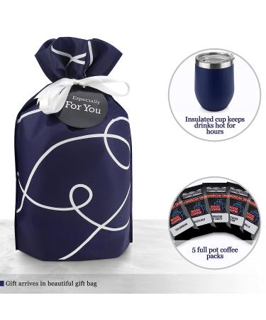 Coffee Lover's Gift Set: Double Insulated Cup & Pot Ground Coffee Sampler - 5 Special Blends in Gift Bag - Buy Online on GoSupps.com