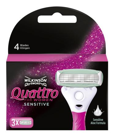 Wilkinson Sword Quattro for Women Sensitive 3 Razor Blades - Buy Online on GoSupps.com