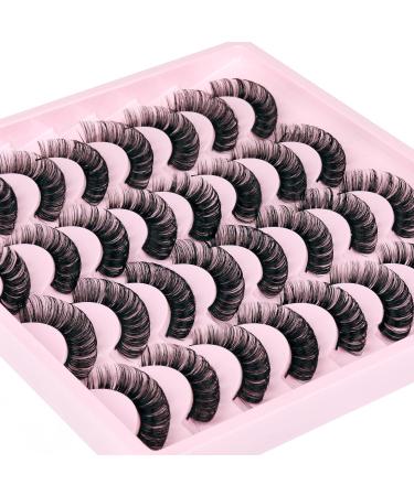 JIMIRE Russian Strip Volume Eyelashes DD Curl Fluffy False Eyelashes Look Like Lash Extensions Natural Lashes 16 Pairs Pack Russian Strip 16 Pairs -1 - Buy Online on GoSupps.com