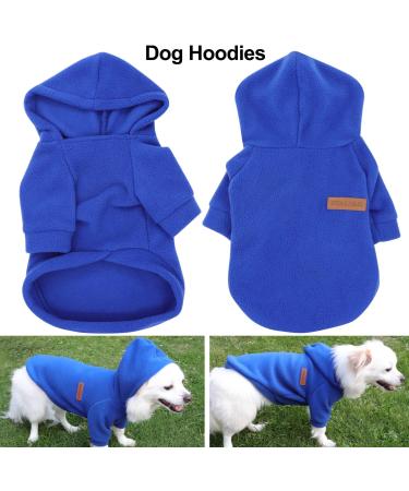 Hualisiji Dog Hoodie & Fleece Sweater - Comfortable Light Dog Sweatshirt for Chihuahuas (L Dark Blue) - Warm & Soft Texture Easy to Wear - Buy Online on GoSupps.com