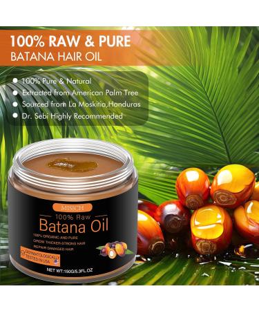 Raw Batana Oil for Hair Growth | 100% Natural & Organic Dr. Sebi Batana Oil - Unrefined Hair Growth Oil for Men & Women | 5.3 oz - Buy Online on GoSupps.com