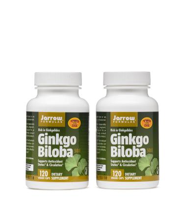 Jarrow Formulas Ginkgo Biloba 50:1 2 Bottles 120 Veggie Caps Each