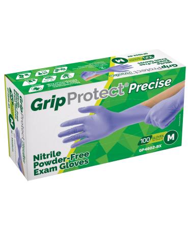 GripProtect Precise Nitrile Exam Gloves | 4 Mil | Chemo-Rated | (Medium 100) Medium (Pack of 100) 100