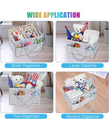 GINSER Baby Diaper Caddy Organizer - Nursery Essentials for Changing Table & Car | Baby Shower Gift Registry | Gray - Buy Online on GoSupps.com