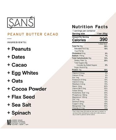 SANS Variety Meal Replacement Protein Bar | All-Natural, No Added Sugar | Dairy-Free, Soy-Free, Gluten-Free | 16 Vitamins & Minerals | (12 Pack) 3 oz Bars - Buy Online on GoSupps.com