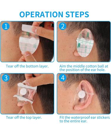 120 Waterproof Ear Covers for Shower & Swimming | Ear Stickers & Cotton Ear Plugs for Water Sports - Buy Online on GoSupps.com