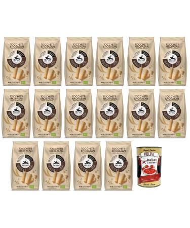 Italian Gourmet E.R. Alce Nero Tocchetti Pack of 16 organic breadsticks with organic Khorasan wheat and extra virgin olive oil 150g pack + Italian Gourmet Polpa di Pomodoro 400g box