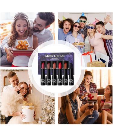  G n rique Glitter Lipstick Glitter Lip Gloss | Water and Smudge Resistant - 6 Glitter Lipsticks for Women - Ideal for Day Parties Travel Dates - Buy Online on GoSupps.com