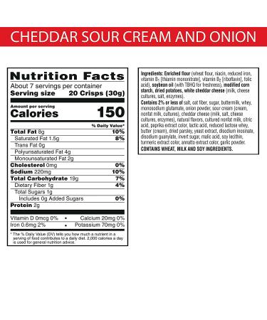 Cheez-It Snap'd Cheese Cracker Chips 7.5oz Pouch - Cheddar Sour Cream & Onion (6 Bags) - Buy Online on GoSupps.com