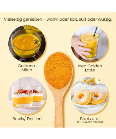  He-Ju He-Ju Bio Golden Milk Classic 150g (30 servings) turmeric latte powder with lucuma and a pinch of pepper sugar-free Ayurvedic ritual vegan and additive-free - Buy Online on GoSupps.com