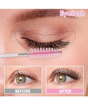 50 Disposable Pink Lash Brushes & Eyebrow Spoolers - Crystal Mascara Wands for Beauty Salon & Home Use - Buy Online on GoSupps.com