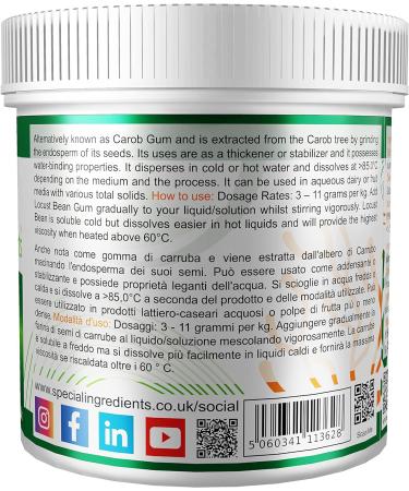 Premium Quality Locust Bean Gum Powder 250g - Vegan & Non-GMO - Gluten Free - Recyclable Container - Buy Online on GoSupps.com