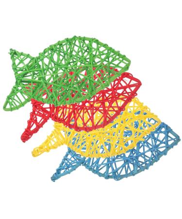 Alipis 4-Piece Colorful Rattan Fish Balls - 18cm Decorative Woven Balls for Birds & DIY Projects | International Shipping - Buy Online on GoSupps.com
