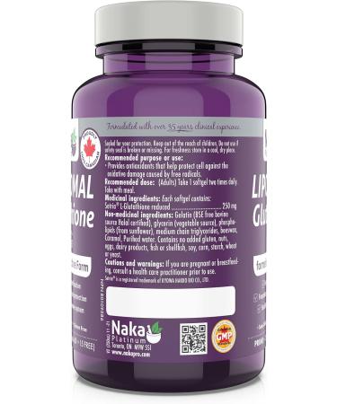 Naka Platinum LIPOSOMAL Glutathione - Setria Reduced Bioactive Form (Setria) - Buy Online on GoSupps.com