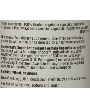 BlueBonnet Super Antioxidant Formula 30 Vegetarian Capsules - Buy Online on GoSupps.com