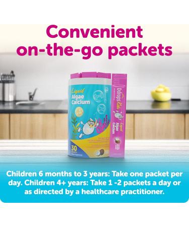 Ddrops Kids Liquid Calcium with Magnesium Vitamins D3 K2 and Zinc for Kids 30 Packets. Algae Derived Calcium to Support Bone Health and Muscle Function. Non-GMOs Allergy-Friendly Sugar Free - Buy Online on GoSupps.com