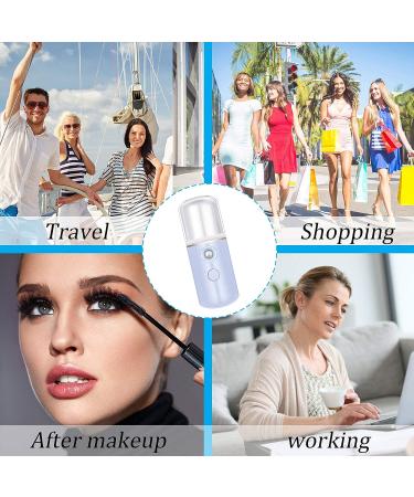 Nano Sprayer Facial Mister | Portable Mini Face Mist | USB Rechargeable Face Steamer | Skin Care & Eyelash Extensions | White Pink - 8 Pieces - Buy Online on GoSupps.com