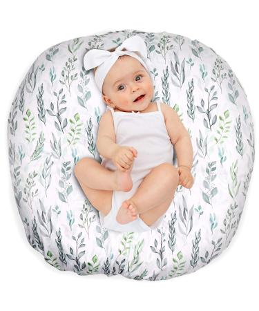 Newborn Lounger Cover Removable Cover Ultra Soft Comfortable Lounger Slipcover Removable Cover for Infant Lounger Pillow (Leaf)