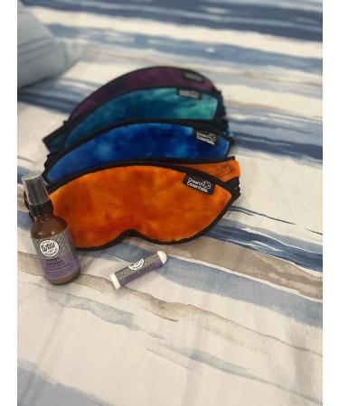 Dream Essentials Utopia Luxury Plush Sleep Mask - Handmade in USA Adjustable Breathable Cotton Light Blocking for Travel & Meditation (Tie Dye Orange - Buy Online on GoSupps.com
