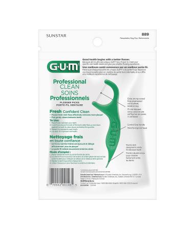 GUM-889DD Professional Clean Flossers - Extra Strong Flosser Pick, Fresh Mint (150 count) - Buy Online on GoSupps.com