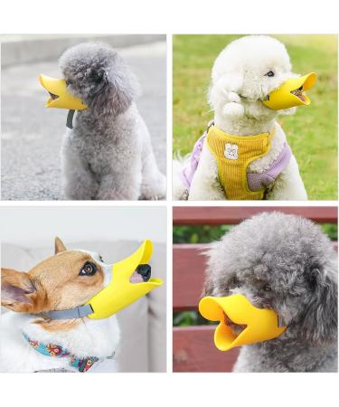 Buy Cute Duck-Shaped Dog Muzzle | Soft Adjustable Silicone Anti-Bite & Anti-Eating for Small & Medium Dogs - Buy Online on GoSupps.com